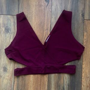 [Charlotte Russe] Burgundy Cutout Crop Top sz L